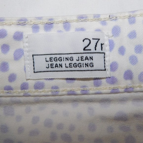 GAP 1969 Legging Jean Womens 27 White Purple Polkadot - Picture 4 of 12